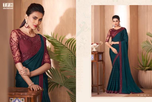 Tfh Sandal Wood 11th Edition Party Wear Silk Saree Collection